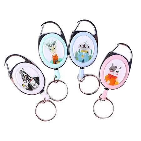 Clip Drawstring Badge Reel Keychain - Custom Socks Now