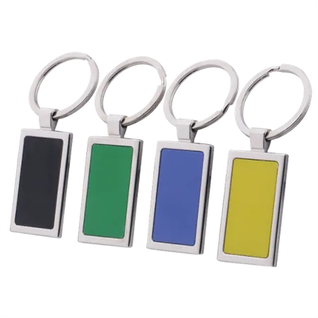 Colored Rectangle Metal Keychain Colored Rectangle Metal Keychain - Custom Socks Now