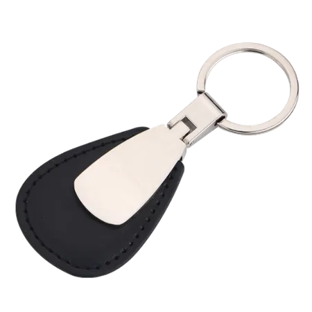 Teardrop Leather & Metal Keychain Teardrop Leather & Metal Keychain - Custom Socks Now