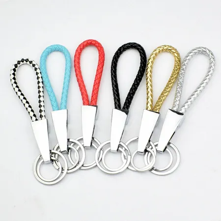 Braided Leather & Metal Keychain Braided Leather & Metal Keychain - Custom Socks Now