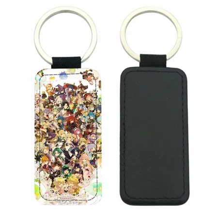 Curved Rectangle Leather Keychain Curved Rectangle Leather Keychain - Custom Socks Now