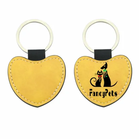 Full-Color Heart Leather Keychain Full-Color Heart Leather Keychain - Custom Socks Now