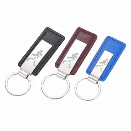 Classic Metal & Leather Keychain Classic Metal & Leather Keychain - Custom Socks Now