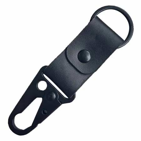 Leather Button Keychain Leather Button Keychain - Custom Socks Now