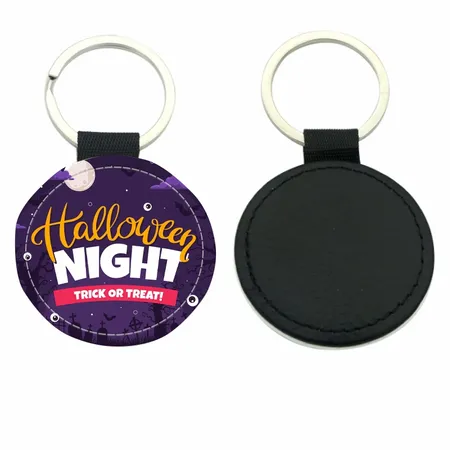 Circle Leather Keychain Circle Leather Keychain - Custom Socks Now