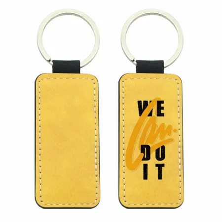 Full-Color Rectangle Leather Keychain Full-Color Rectangle Leather Keychain - Custom Socks Now
