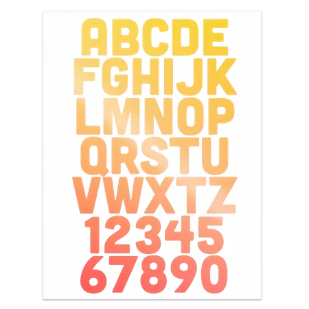 Alphanumeric Heat Transfer Patches - Custom Socks Now