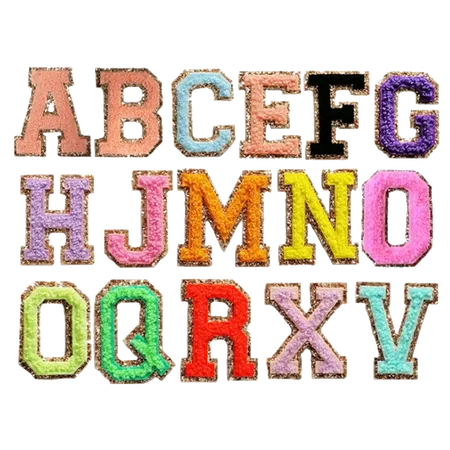 Chenille Letters with Metallic Backing - Custom Socks Now