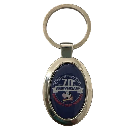 Durable Epoxy Oval Metal Keychain Durable Epoxy Oval Metal Keychain - Custom Socks Now