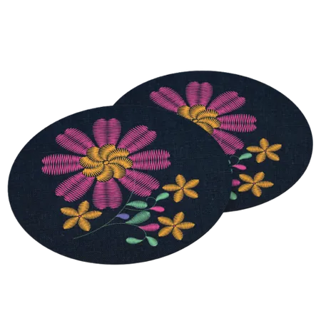 Cotton & Linen Embroidered Coasters - Custom Socks Now