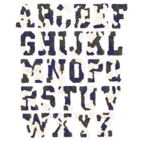 Chenille Camo Letters Patches - Custom Socks Now