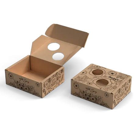 Printed Hollow Kraft Mailer Box - Custom Socks Now