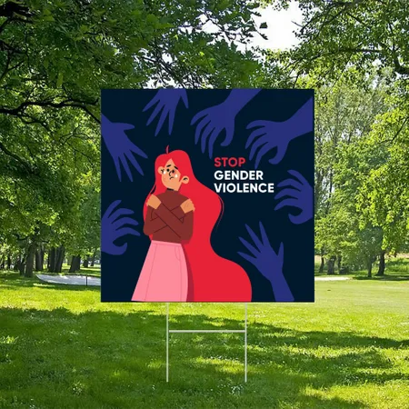 Custom Gender Violence Yard Sign