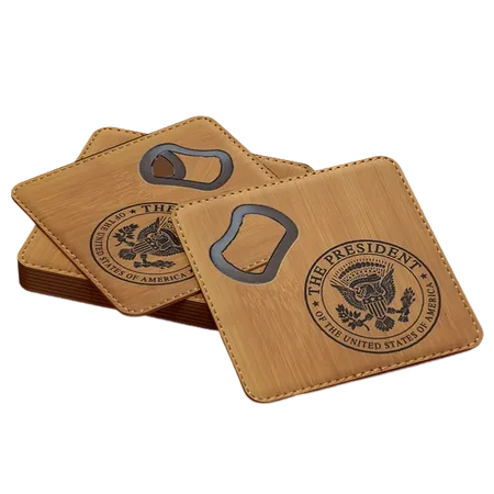 Leather Bottle Opener Coaster - Custom Socks Now