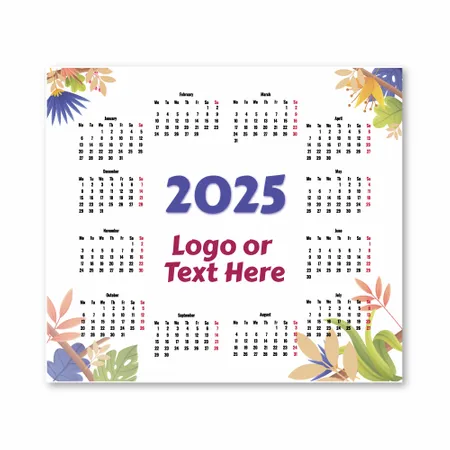 Floral Mouse Pad with Calendar - Custom Socks Now