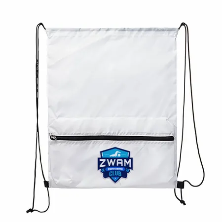 Zip Pocket Drawstring Bag Zip Pocket Drawstring Bag - Custom Socks Now