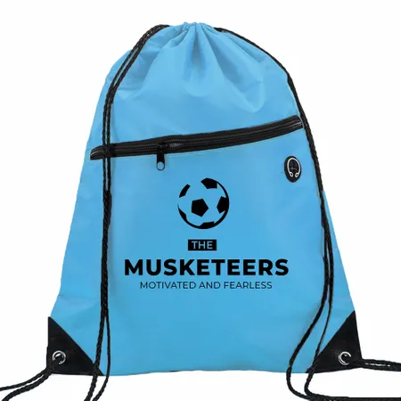 Zipper Drawstring Bag With Headphone Slots Zipper Drawstring Bag With Headphone Slots - Custom Socks Now