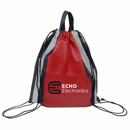 Reflective Side-Strip Drawstring Bag Reflective Side-Strip Drawstring Bag - Custom Socks Now