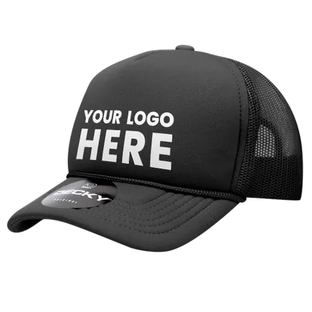 Decky 7010 - Youth 5 Panel Mid Profile Structured Foam Trucker, Kids Foam Trucker Hat, Mesh Back - Custom Socks Now