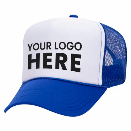 Otto 39-165 5-Panel High Crown Foam Trucker Hats - White Front Colors - Custom Socks Now