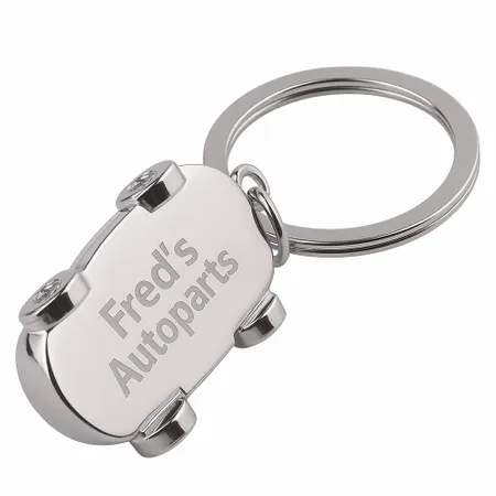Intricate Car-shaped Metal Keychain - Custom Socks Now