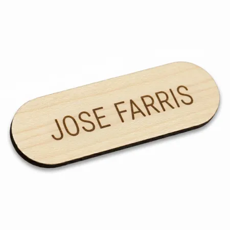 Wooden Name Badges - Custom Socks Now