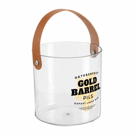 Leather-Strap Clear Drink Buckets - Custom Socks Now