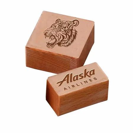 Rectangle Wood Rubber Stamps - Custom Socks Now