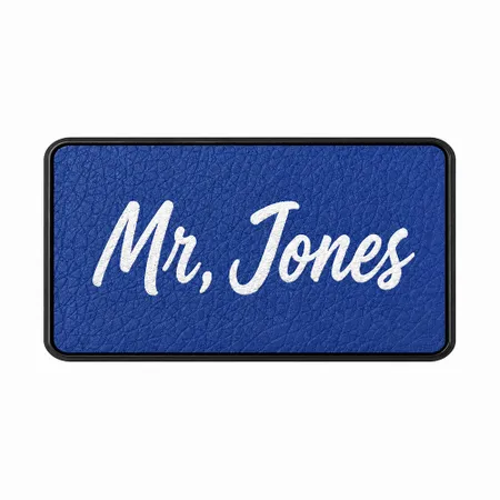 Leather Name Badges - Custom Socks Now