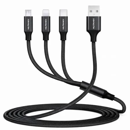 Nylon Braided 3-in-1 Charging Cables - Custom Socks Now