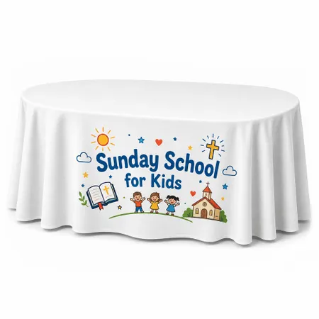 Custom Oval Table Covers - Custom Socks Now
