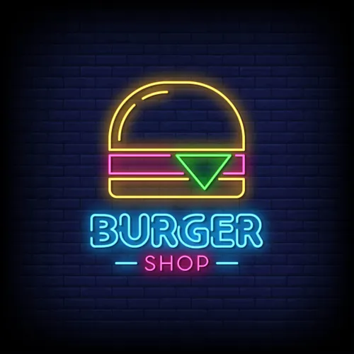 Burger Shop Neon Sign - Custom Socks Now