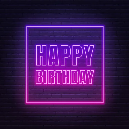 Happy Birthday Framed Neon Sign - Custom Socks Now