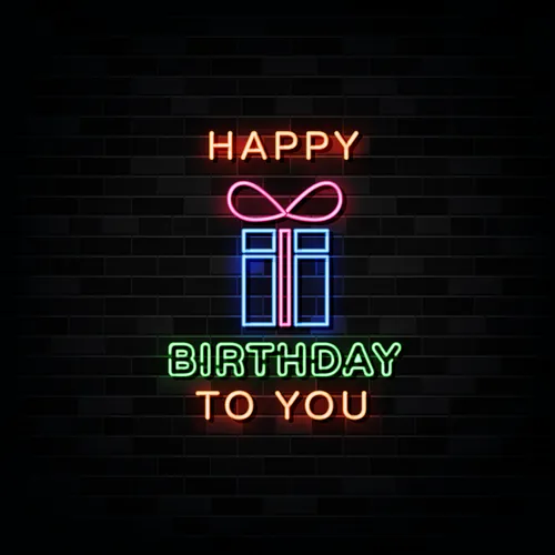 Happy Birthday To You with Gift Neon Sign - Custom Socks Now