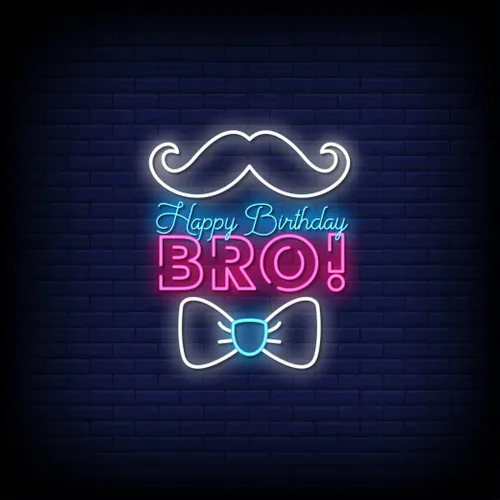 Happy Birthday Bro Neon Sign - Custom Socks Now