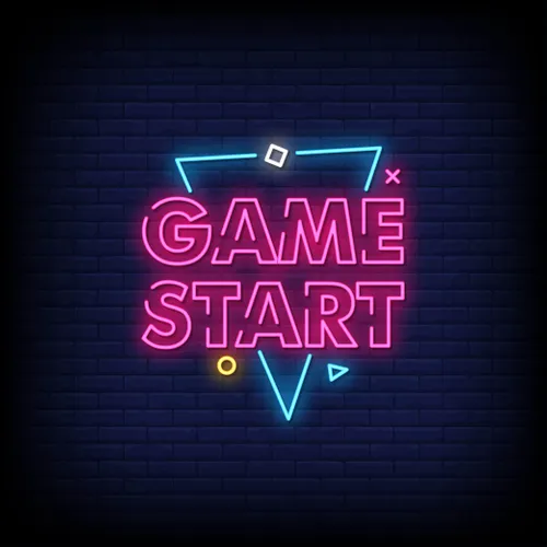 Game Start Neon Sign - Custom Socks Now