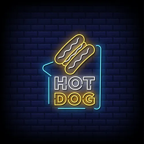 Hot Dog Neon Sign - Custom Socks Now