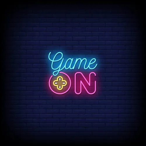 Game On Neon Sign - Custom Socks Now