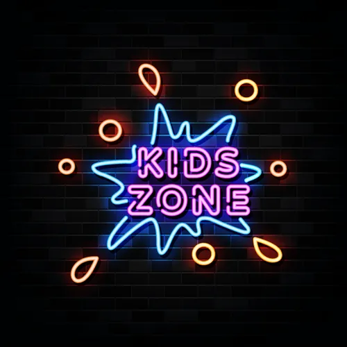 Kids Zone Neon Sign - Custom Socks Now