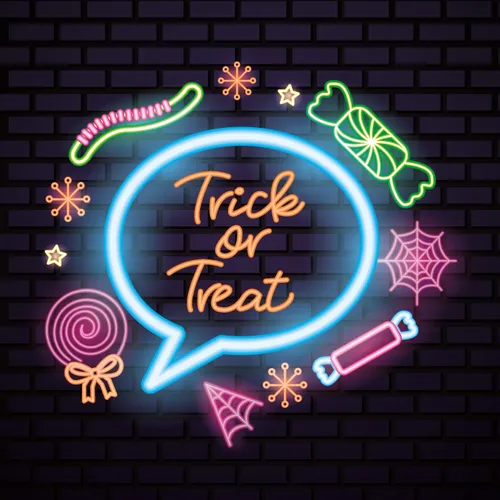 Cutie Trick Or Treat Neon Sign - Custom Socks Now