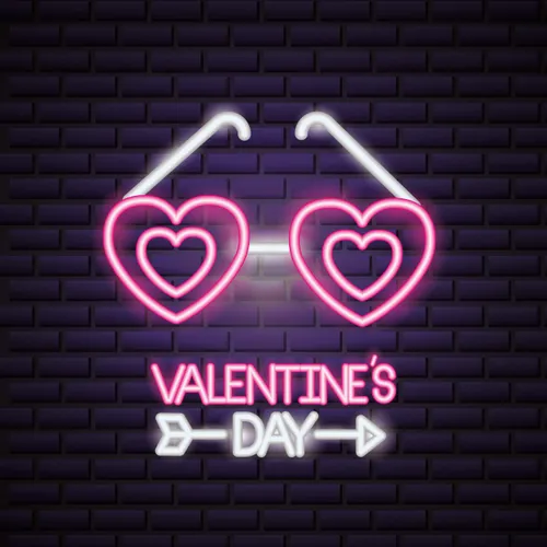Valentines Day With Heart Sunglasses - Custom Socks Now