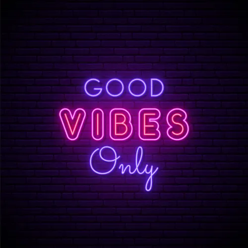 Pink & Purple Good Vibes Only Neon Sign - Custom Socks Now