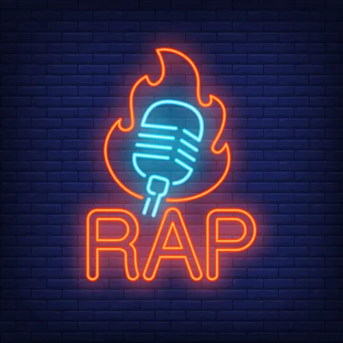 Rap Microphone Flame Neon Sign - Custom Socks Now