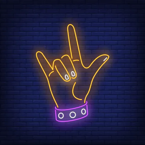 Rock Gesture Neon Sign - Custom Socks Now