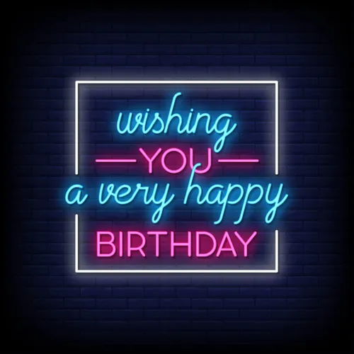 Wishing You A Very Happy Birthday Neon Sign - Custom Socks Now