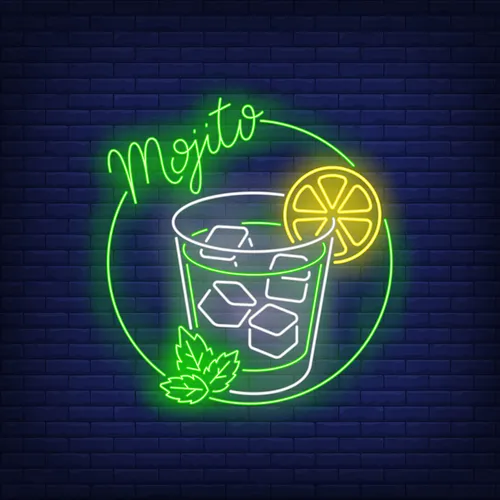 Mojito Drink Neon Sign - Custom Socks Now