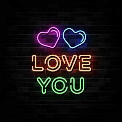 Love You Neon Sign - Custom Socks Now