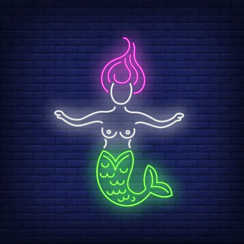 Mermaid Neon Sign - Custom Socks Now