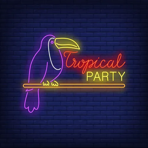 Tropical Party Neon Sign - Custom Socks Now