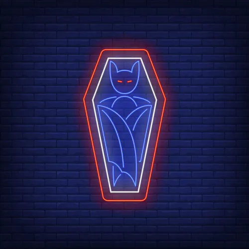 Vampire Coffin Neon Sign - Custom Socks Now